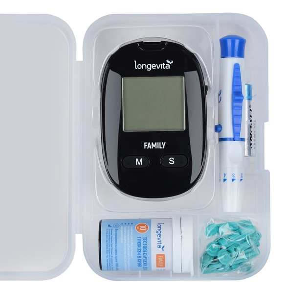 Глюкометр Longevita Family Система для вимірювання глюкози в крові 2