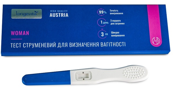 Тест струменевий для визначення вагітності Longevita Woman TStr/1 2