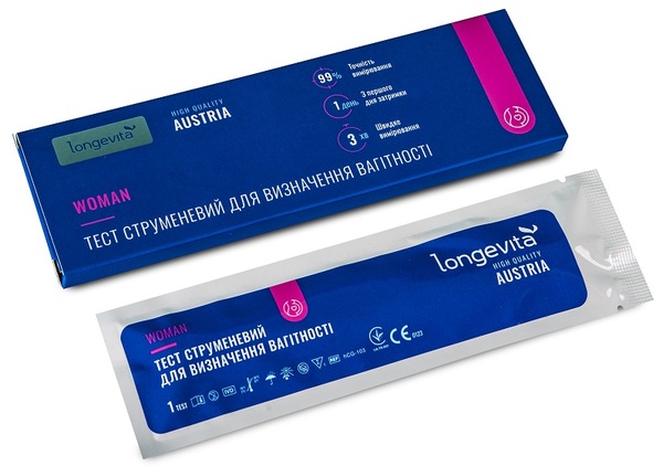 Тест струменевий для визначення вагітності Longevita Woman TStr/1 4