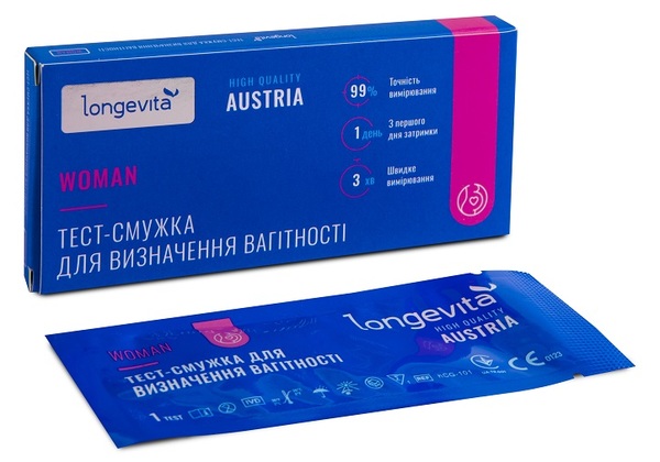 Тест-смужка для визначення вагітності Longevita Woman TS/1 1