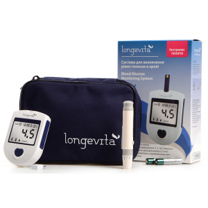 Глюкометр Longevita Система для вимірювання глюкози в крові Тест смужки 100 шт Глюкометр Longevita Система для вимірювання глюкози в крові Тест смужки 100 шт зображення 2